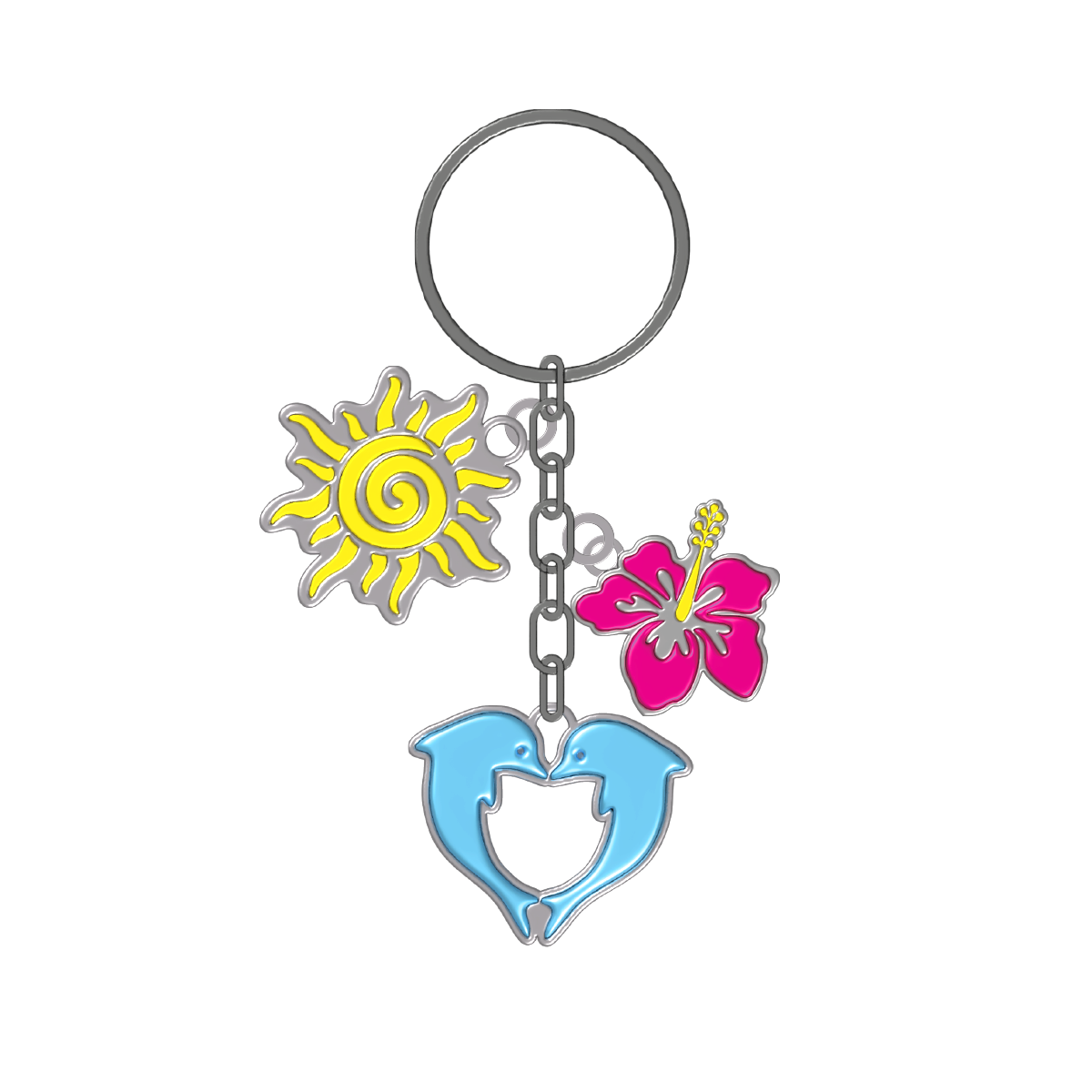 Midnight Sun 'Dolphin' Trio Keychain
